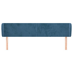 Avis Maison Chic Tête de lit scandinave avec oreilles,meuble de chambre Bleu foncé 203x23x78/88 cm Velours -MN43273