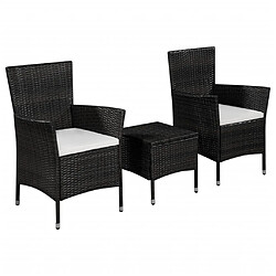 Maison Chic Mobilier de bistro et chaises de jardin 3 pcs Résine tressée Noir -GKD316139