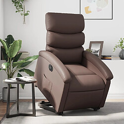 vidaXL Fauteuil inclinable électrique marron similicuir