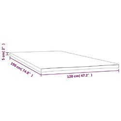 vidaXL Sur-matelas 120x190x5 cm pas cher