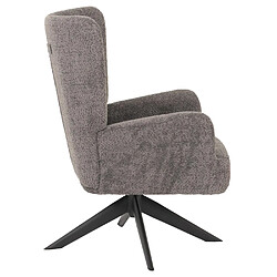 Avis Mendler Fauteuil lounge HWC-N65, fauteuil cocktail fauteuil rembourré fauteuil relax, pivotant, tissu/textile chenille métal ~ gris foncé