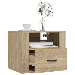 Acheter Maison Chic Lot de 2 Tables de Chevet murales - Tables de Nuit Chêne sonoma 50x36x40 cm