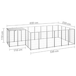 vidaXL Chenil Argenté 8,47 m² Acier pas cher