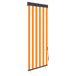 vidaXL Store roulant d'extérieur 60x250 cm Blanc et orange