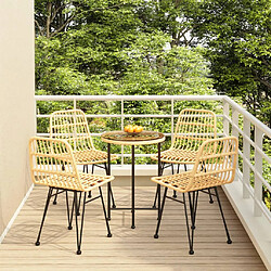 Salle à dîner de jardin 5 pcs,Table et chaise à manger Résine tressée -MN53081