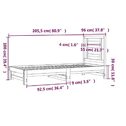 vidaXL Lit coulissant sans matelas blanc 2x(90x200) cm pas cher