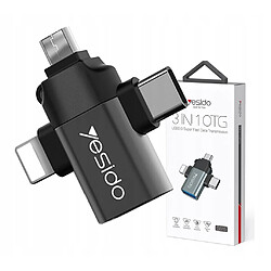 GUPBOO YESIDO Adaptateur OTG 3 en 1 TYPE-C/MICRO USB/FOUDRE,JL656