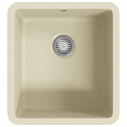 vidaXL Évier de cuisine Granit Seul lavabo Beige