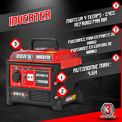 Groupe électrogène inverter max 1100W - 1 prise - Brick