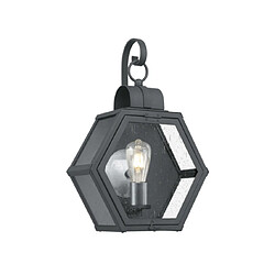 Elstead Lighting Applique murale extérieur Quoizel Aluminium,acier,laiton,verre grainé transparent Noir marbré