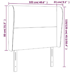 Acheter vidaXL Tête de lit avec oreilles Gris clair 103x23x118/128 cm Velours