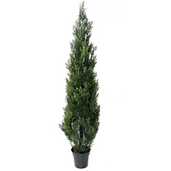 Pegane Plante artificielle haute gamme Spécial extérieur / Cyprès Artificiel Mini Vert - Dim : 180 x 45 cm