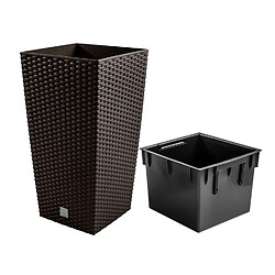 Pot avec insert Prosperplast Rato Square DRTS240-440U umbra 19L