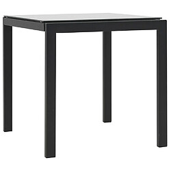 Avis Helloshop26 Lot de 2 transats chaise longue bain de soleil lit de jardin terrasse meuble d'extérieur et table résine tressée et textilène noir 02_0012146