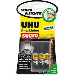 UHU colle instantanée SUPER Strong & SAFE MINIS, 3 tubes de ()