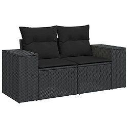 Avis vidaXL Salon de jardin 8 pcs avec coussins noir résine tressée