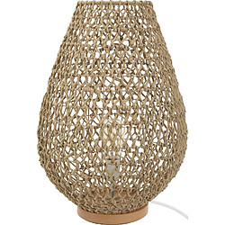 Atmosphera, Createur D'Interieur Lampe à poser tressée en bois Eté Indien - H. 55 cm - Beige