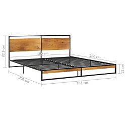 vidaXL Cadre de lit sans matelas métal 180x200 cm pas cher