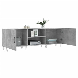 Avis vidaXL Meuble TV gris béton 150x30x50 cm bois d'ingénierie