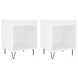 vidaXL Tables de chevet 2 pcs blanc 40x35x50 cm bois d’ingénierie