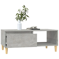 Avis vidaXL Table basse Gris béton 90x50x36,5 cm Bois d'ingénierie