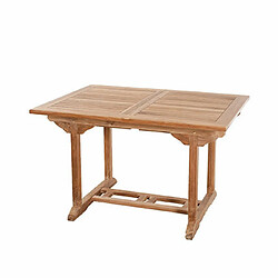 Mes Ensemble table 120 cm + 4 fauteuils en teck et textilène - GARDENA