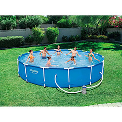 Bestway Piscine hors sol tubulaire ronde avec filtre à cartouche et accessoires