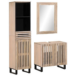 vidaXL Ensemble de meubles de salle de bain 3 pcs bois manguier massif