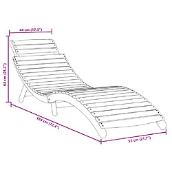 vidaXL Chaise longue avec table gris bois massif d'acacia pas cher