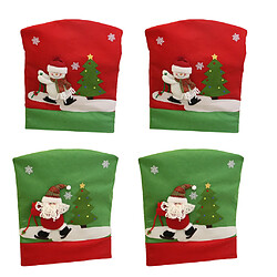 4 Pcs Couverture De Chaise Père Noël Fête Housse Étui Dîner de Noël Décoration Ornement