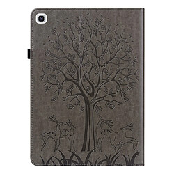 Etui en PU avec support et porte-cartes, motif arbre et cerf gris pour votre Samsung Galaxy Tab A7 10.4 (2020)