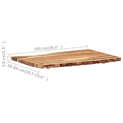 Avis vidaXL Dessus de table Bois d'acacia massif 100x(50-60)x3,8 cm