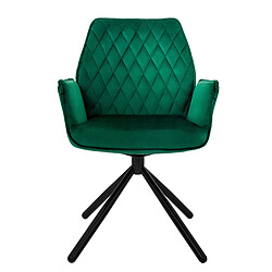 ML-Design 4 Chaises de bureau pivotante en velours siège ergonomique accoudoirs vert foncé