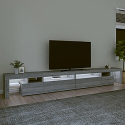 Avis Maison Chic Meubles TV avec lumières LED - Banc TV pour salon Sonoma gris 290x36,5x40 cm -MN42796