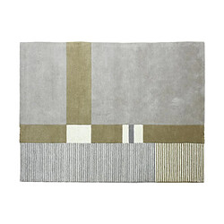 Vente-Unique Tapis 100% laine fait à la main - 200 x 290 cm - 2200g/m2 - Gris et marron - NOURIA