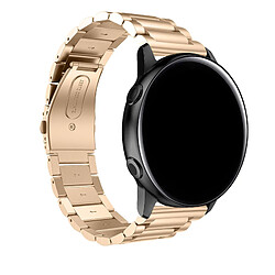 Avizar Bracelet Galaxy Watch Active2 40mm Maillons en Acier Fermoir papillon Rose Gold