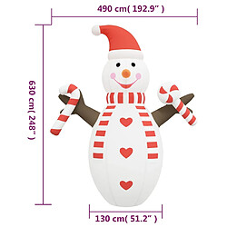 vidaXL Bonhomme de neige gonflable de Noël avec LED 630 cm pas cher