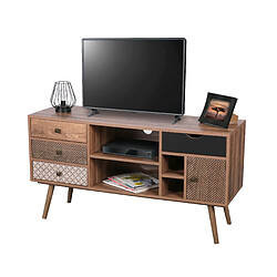 Mes Meuble TV 120x39x64 cm avec motif marron - ORDOS