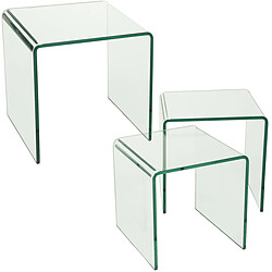 Jeu de 2 tables Alexandra House Living Verre