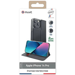 Avis Muvit Étui de Protection pour iPhone 14 Pro Folio Stand Noir