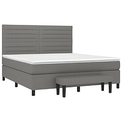 Avis Maison Chic Lit Adulte - Lit simple Lit à sommier tapissier avec matelas moelleux - Meuble de Chambre - Gris foncé 160x200cm Tissu -MN54403