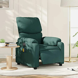 Maison Chic Fauteuil Relax pour salon, Fauteuil de massage inclinable électrique Vert foncé Tissu -GKD76078