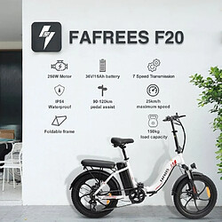 Avis Vélo Electrique FAFREES F20 Pliable 36V 250W 15Ah Batterie Vitesse Maximale 25km/h Blanc