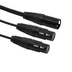 Acheter 1x XLR 3 Broches Femêlle À 2x XLR Adaptateur Splitteur Y Câble Extendeur Pour Stéréo 1ft