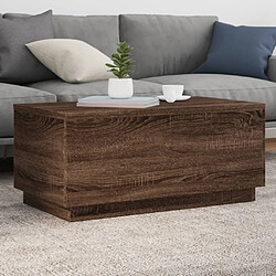 Maison Chic Table basse pour salon | Table à café avec lumières LED chêne marron 90x50x40 cm -GKD53778