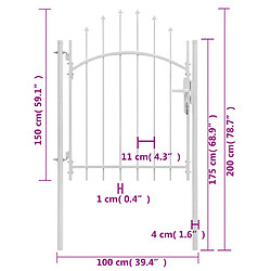 Acheter vidaXL Portail de jardin Acier 1 x 2 m Blanc