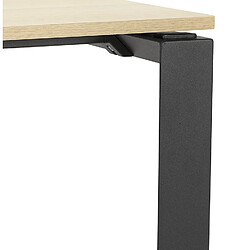 Alterego Table de réunion / bureau bench 'BAKUS SQUARE' en bois finition naturelle et métal noir - 140x140 cm pas cher