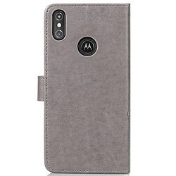 Wewoo Housse Coque Pour Motorola One Power (Note P30) Etui à rabat horizontal Fleurs G7 Pressed Flowers avec boucle magnétique et support, logements pour cartes porte-monnaie (Gris)