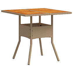 Avis vidaXL Ensemble à manger de jardin et coussins 5pcs beige rotin acacia