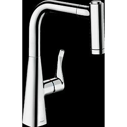 Mitigeur de cuisine HANSGROHE Metris M71 , avec douchette extractible 2 jets chromé - 14834000